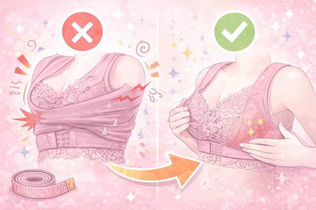 ハニーズナイトブラ
正しい着け方できつい回避