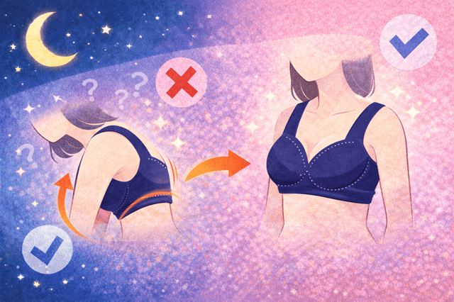 ナイトブラが上がってくる姿勢の影響
